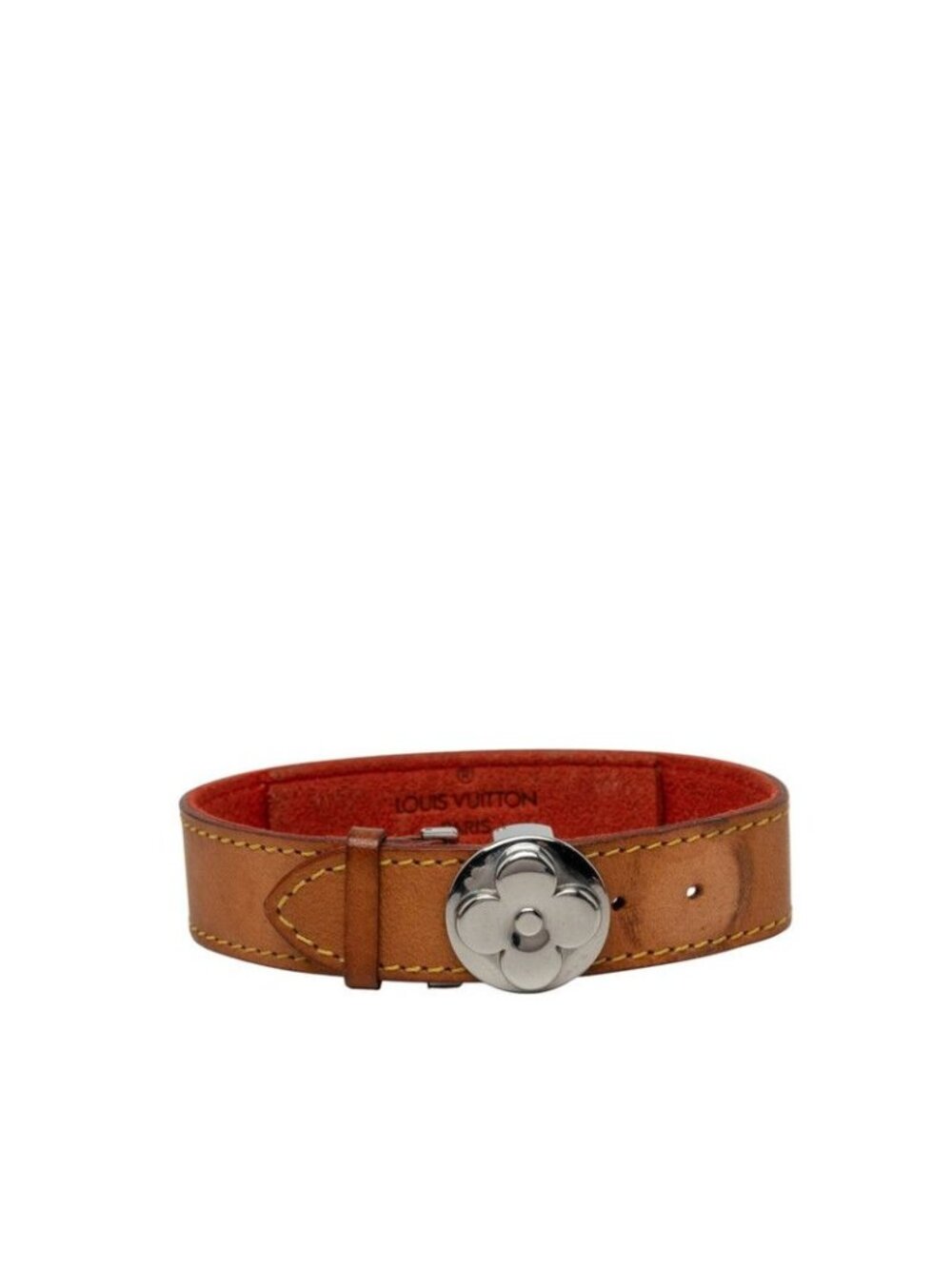 Louis Vuitton Good Luck Bracelet Brown Silver Leather Metal